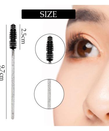 ReaZX Disposable Mascara Wand Eyebrow Eyelash Spoolie Brush for Extensions Crystal Pink Eyelash Brushes for Eyebrow Castor Oil Brush 100 Pcs (Black) 10 cm - Buy Online on GoSupps.com