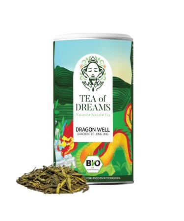 Tea of Dreams Organic Green Tea | Chinese Dragon Tea | Long Jing | Lung Jing | Loose Leaf Tea | 90 g