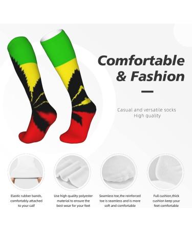 Rasta Flagleaf Compression Socks for Men & Women - 15-20 mmHg Support for Running & Cycling | Best Circulation Boost - Buy Online on GoSupps.com