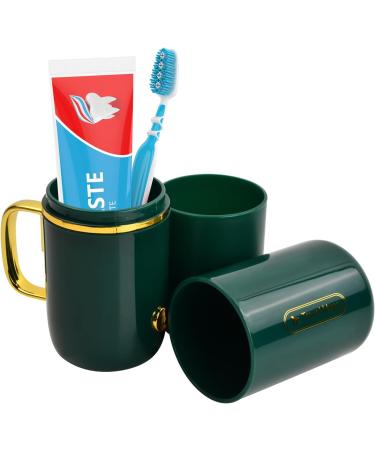 Travel Toothbrush Case & Holder - Dark Green Travel Mug for Camping & Home | Toothbrush & Toothpaste Storage - Buy Online on GoSupps.com