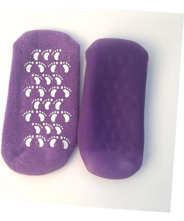 DRESSOOS Moisture Socks Hands Gloves Jojoba Oils Moisturizing Hand Gloves Socks for Heels Cracked Skin Socks Moisture Gloves Hydrating Gloves Dry Hands Purple Gel Non-Slip 21.00X10.50X1.00CM - Buy Online on GoSupps.com