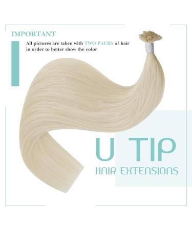 Youngsee 40cm Real Hair Bonding Extensions - U Tip Keratin #60A Platinum Blonde - Hot Fusion 50g/50 Strands - Buy Online on GoSupps.com