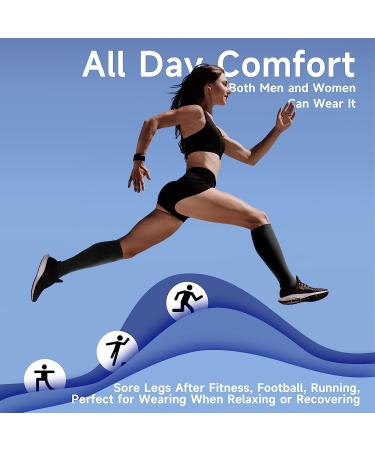 Bropite Zipper Compression Socks - 2 Pairs Open Toe Calf Knee High 15-20mmHg for Walking Running | Large-X-Large | Black/Nude - Buy Online on GoSupps.com