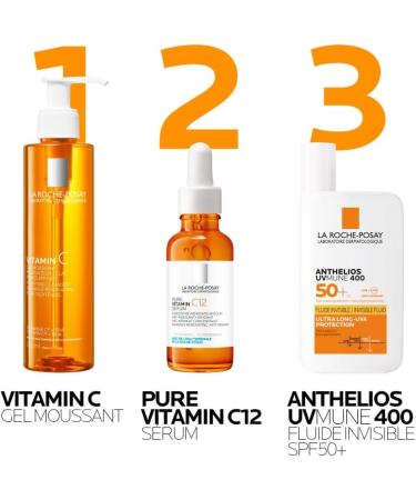 La Roche-Posay - Vitamine C - Gel Nettoyant Visage - pour tous Types de Peaux M me Sensibles et Grasses - Vitamine C et BHA - Mousse Nettoyante Visage R novateur Eclat - Buy Online on GoSupps.com