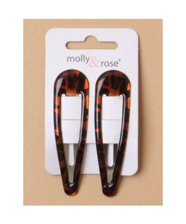 Arranview Jewellery Pair of long tort brown hair clips slides snaps sleepies bendies