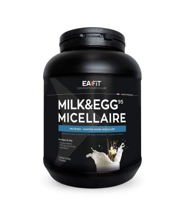 EAFIT - Milk&Egg - Tri-source proteins: casein isolate egg white - Slow assimilation - Casein protein - Protein powder for bodybuilding - BCAAs vitamin and minerals - Vanilla - 750g