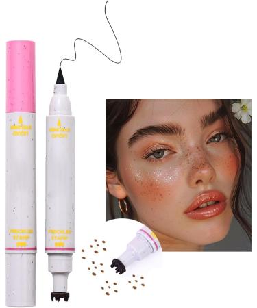 Freckle Pen - Face Stain Pen | 2-in-1 Waterproof Beauty - Faux Freckles and Eyeliner Stencils for Natural Skin Makeup - Buy Online on GoSupps.com
