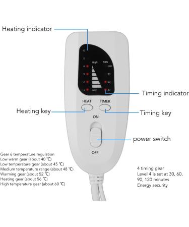 Cozy Heated Tea Pillow - Electric Heating Cushion 60x30 cm 6 Heat Settings for Ultimate Warmth - Buy Online on GoSupps.com