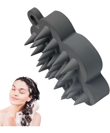 Poupangke Shampoo Brush | Silicone Shampoo Massager for Adults & Kids | Head Skin Massage Device - Dark Gray - Buy Online on GoSupps.com