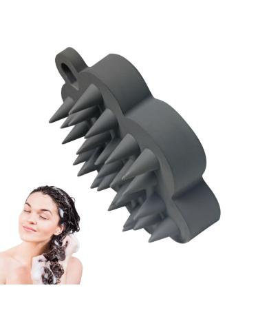 Scalp massager-hair washers silicone-head skin brush massage device |Portable silicone head skin massager shampoo brush shower hair brush for hair growth and head massage dark gray