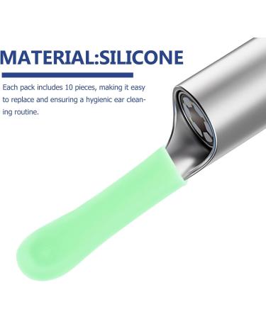 FRCOLOR Ear Spoon Tips Ear Cleaner Replacement Tips 10pcs Soft Silicone Ear Wax Pick Removal Tips Safety Ear Scoops Sleeves Accessories Set for Teens Adults Oval Green - Buy Online on GoSupps.com