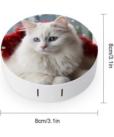 Cute White Cat Contact Lens Case - Portable Travel Storage Box for Lenses - Buy Online on GoSupps.com