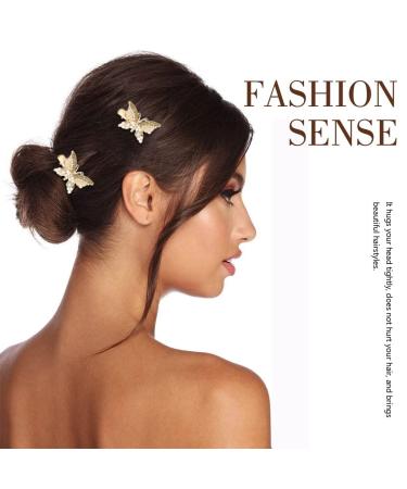 Gold Pearl Butterfly Hair Clips - Elegant Rhinestone Hair Barrettes for Women and Girls (2 Pack) - Buy Online on GoSupps.com