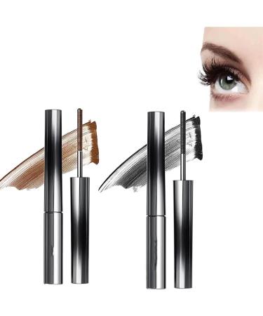 Vervaci Iron Rod Mascara Vervaci Mascara Novafy Iron Wand Mascara Sobrastro Iron Wand Mascara 3D Curling Eyelash Iron Mascara Metal Rod Mascara Waterproof Long Lasting No Clumping (2PCS-black+brown)