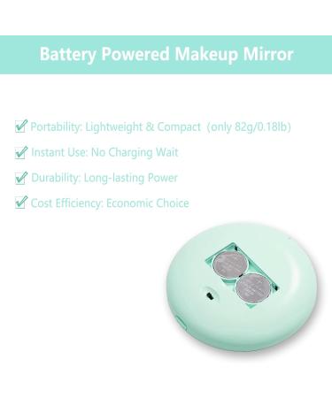 Giazee 1X/10X Magnifying Travel Makeup Mirror with LED Light - Green - Buy Online on GoSupps.com