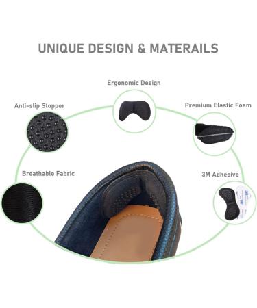 Vivofoot Anti-Slip Heel Cushions - 8 Pieces for Large Shoes Heel Protection Self-Adhesive Blister Prevention (Beige & Black) - Buy Online on GoSupps.com