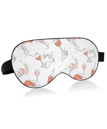 Wine Bar and Wine Lovers Sleep Mask Light Blocking Eye Mask for Sleeping with Adjustable Strap Soft Lightweight Blindfold Mask for Men Women Work Travel Naps Color 1