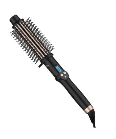 Round Thermal Brush Heated Curling Iron Ceramic Tourmaline Hair Curling Wand Adds Volume and Shine to Hair 1.5 Inch