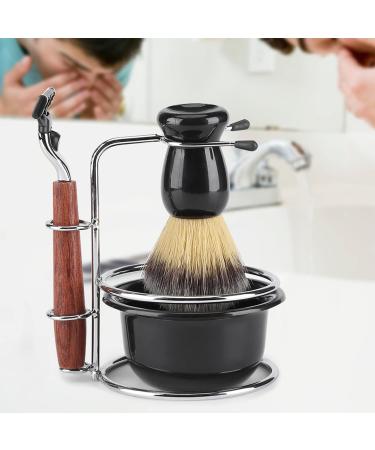 Sluffs Men's 4-Part Shaving Set | Premium Manual Razor Stainless Steel Stand Brush & Bowl Perfect Gift for Husband or Father - Buy Online on GoSupps.com