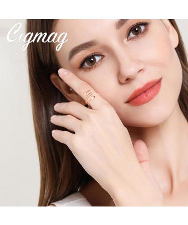 Cigmag 2PCs Lymphatic Drainage Magnetic Finger Rings for Women - 99% Pure Copper Adjustable & Gift Box (Rose Gold Heart) - Buy Online on GoSupps.com