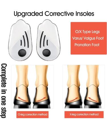 3 Pairs Silicone Heel Wedge Insoles for Foot Alignment & Pain Relief - Orthopedic Inserts with Magnet for Knock Knee & Bow Legs (M - Buy Online on GoSupps.com