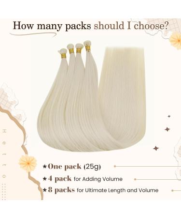 Hetto Blond Genius Treat Extensions - Real Remy Virgin Hair 50cm Platinum Blond #1000 25g - Buy Online on GoSupps.com