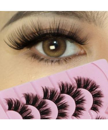 Shop Laoya Boho Cat Eye False Eyelashes | 5D Volume Wispy 17mm Strip Lashes - 5 Pairs Pack for Natural Look | Best International Shipping - Buy Online on GoSupps.com