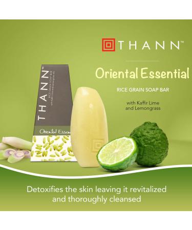 Thann Oriental Essence Body Soap Bar - Gentle Exfoliation with Rice Grains Moisturizing Rice Bran & Camellia Oils Uplifting Kaffir Lime & Lemongrass - 3.4 fl oz | International Shipping Available - Buy Online on GoSupps.com