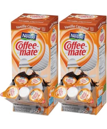 Coffee Mate Vanilla Caramel Liquid Coffee Creamer Singles Lactose-Free Creamer 50 count | Non-dairy Liquid Creamer in Convenient Single Servings | Pack of 2 - Buy Online on GoSupps.com