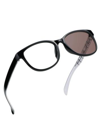 YEIN Bifocal Reading Glasses Photochromic Brown Grey Sunglasses for Women/Men 8025 Black Brown 3.0 x