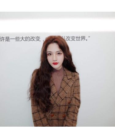 European & American Long Curly Wig for Women - Bangs Hot Water Ripple White/Dark Brown Options - Buy Online on GoSupps.com