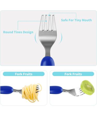 Lehoo Castle Kids Cutlery Set - 6pcs Stainless Steel Toddler Cutlery (2-4 Year Old) - Blue/White - Buy Online on GoSupps.com