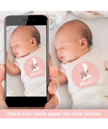 Floral Baby Monthly Stickers for Girls (Set of 24) | Newborn Milestone Month Stickers - Buy Online on GoSupps.com