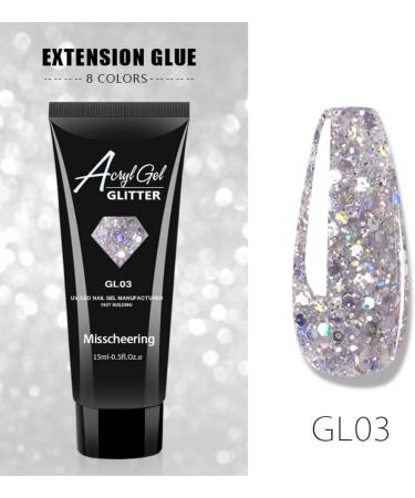 Poly Extension Gel Nail Kit 8 Colours Glitter Poly Nail Gel for Nail Strengthener & Nail Hardener 15ml Long-lasting Nail Base Builder Gel for Beginners Home DIY Salon Art Manicure Gift 8 Sparkling Colours - Buy Online on GoSupps.com