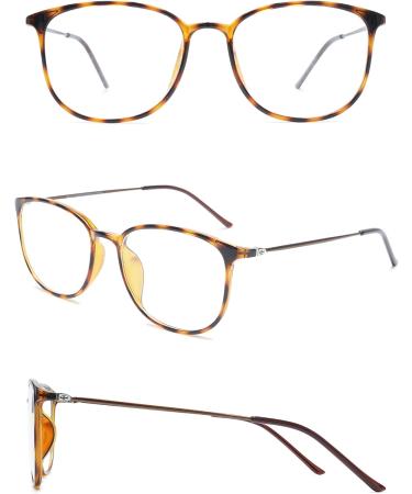 Buy Koosufa Classic Retro Glasses Frames - Ultra Light TR90 Thin Panto Glasses for Men & Women - Stylish Nerd Glasses with Case in Leopard Print - International Shipping Available - Buy Online on GoSupps.com