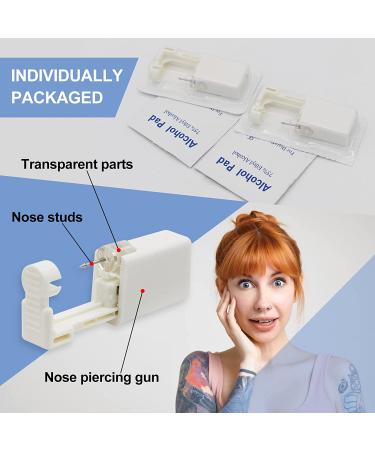 Rayyl Nose Piercing Kit - 2 Disposable Guns with Built-In Nose Stud, 12 Nose Rings - 18 Piece Set - Buy Online on GoSupps.com