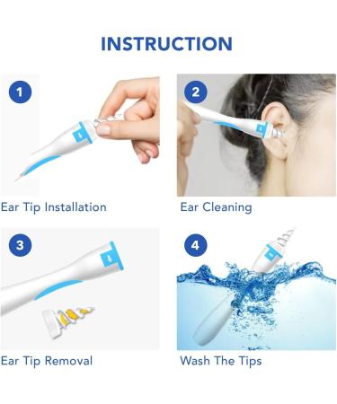 AdwoA Earwax Removal Kit - Safe Spiral Ear Cleaner with 16 Soft Tips - Buy Online on GoSupps.com