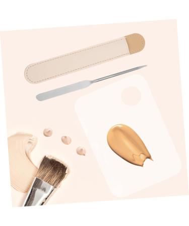 FOMIYES Liquid Foundation Palette & Stainless Steel Spatula Portable Makeup Mixing Tool for Flawless Application | Korean Cosmetic Spatula - Buy Online on GoSupps.com