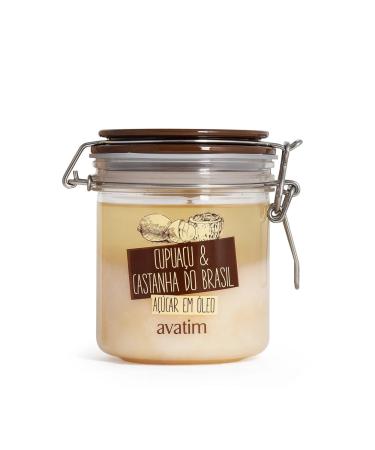 Avatim Cupuacu & Brazil Nut Sugar Exfoliating Scrub Natural Oil-Based Body Treatment Glass Jar 500g