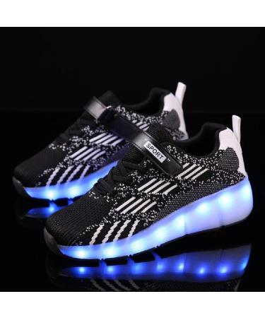 SDSPEED 7 Colors LED Rechargeable Kids Roller Skate Shoes | Black 1.5 Little Kid Size - Buy Online on GoSupps.com