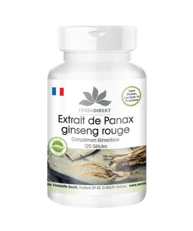 Panax Red Ginseng Extract - 120 Capsules - 20% Ginsenoside | herba direkt - German Pharmacy Quality