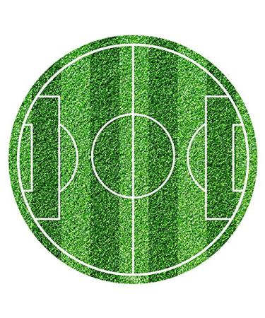 Football Field Round 20cm 8 inch Edible Sugar Cake Topper. Dekora.