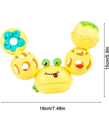 Voiakiu Kugelrassel Toy | Sensory Crab Ball for Babies | Soft Molar Teething Ring | Calming Yellow Exploration Toy - Buy Online on GoSupps.com