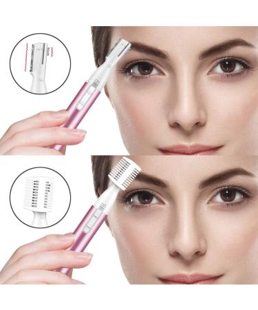 Funsty Precision Eyebrow Trimmer - Painless Facial Hair Cutter for Women | Battery Operated Electrical Razor in Kinnhals Peachy Pink - Buy Online on GoSupps.com