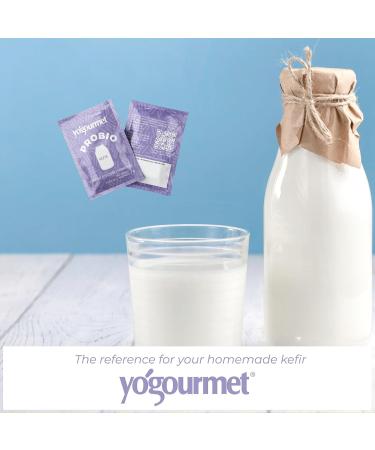 Yogourmet Kefir Starter with Probiotics (12 Sachets 12 Liters of Kefir) - Make Kefir at Home - Starter Culture - All Natural Gluten Free Kosher Halal - 3 g Sachets - Buy Online on GoSupps.com