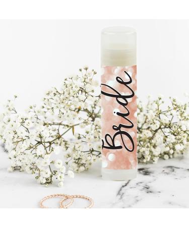 Andaz Press Bridal Shower Lip Balm Favors Rose Gold Glitter 12-Pack | Bachelorette Party Gifts & Bride Tribe Essentials - Buy Online on GoSupps.com