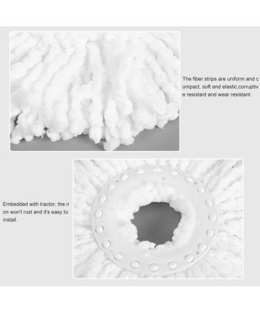 Mop Replacement Head Universal Refill 360 Spinning Microfiber Super Absorbing Water Household Accessories for Hardwood Floors|Wet & Dry Cleaning System(White) - Buy Online on GoSupps.com