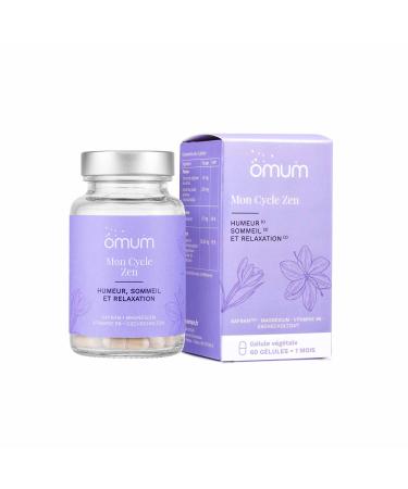 OMUM - SPM dietary supplement for sleep, mood and relaxation - 60 capsules 1 month - Mon Cycle Zen - Better emotional balance rules and premenopause - Natural, France, Vegan,Compatible with