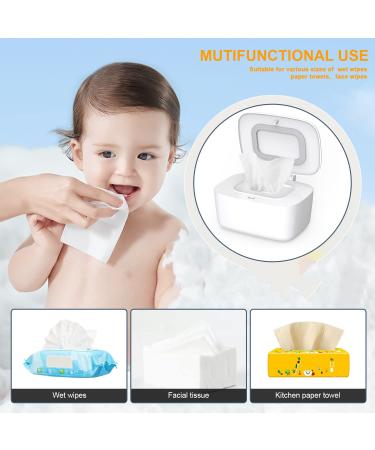 QDTTSRY Wipes Dispenser - Baby Wipe Holder & Refillable Container - Large Capacity, Portable & Non-Slip - White - Buy Online on GoSupps.com