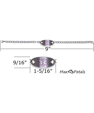 Diabetes Medical Alert ID Bracelet - Durable Stainless Steel with 9 Inch Chain - International Shipping Available - Buy Online on GoSupps.com